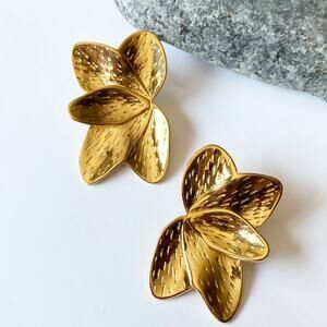 NEW Golden Leaves Statement Earrings